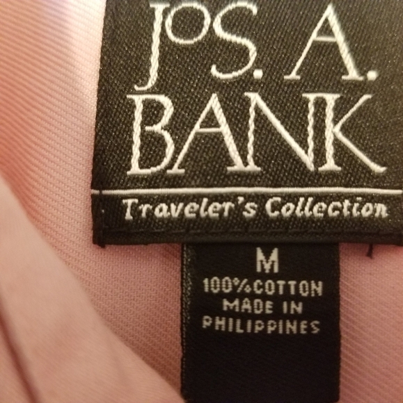 Joseph A Bank Traveler Collection Pink Medium Dress Shirt 100% Cotton - Picture 3 of 7